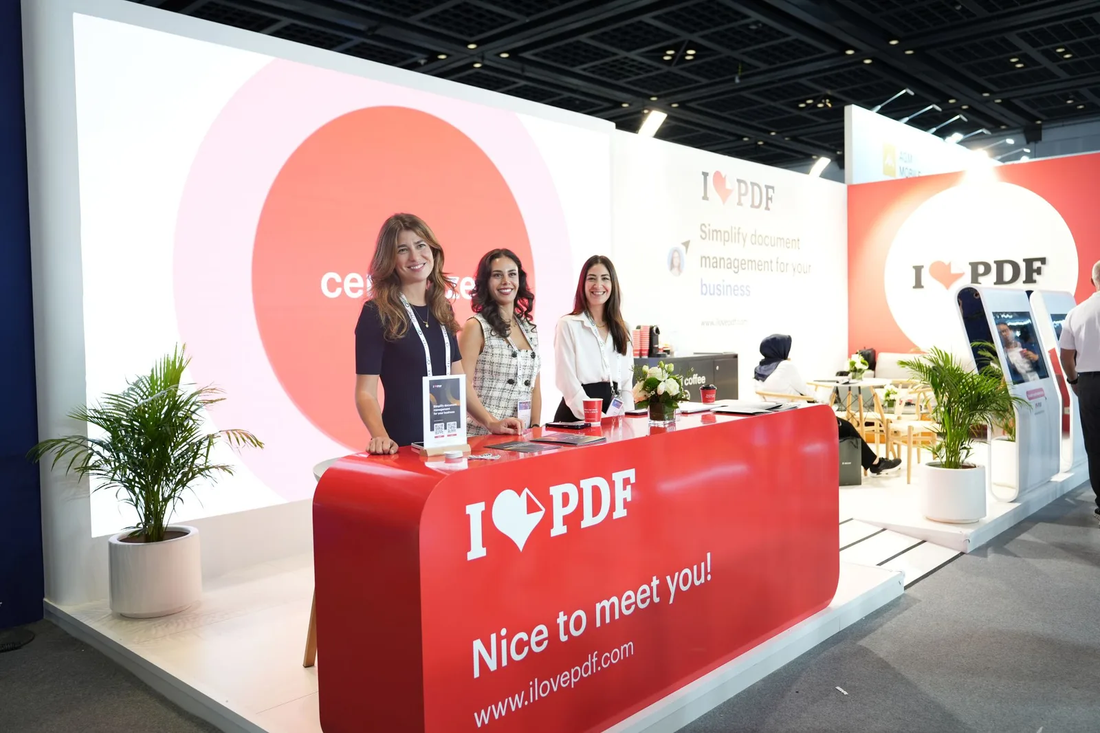 An exhibitor reception counter at GITEX Global 2025. Photo: Social iLovePDF, CC BY 4.0, via Wikimedia Commons.